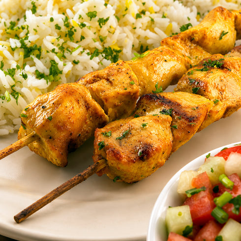 Chicken Kabab with Rice/Bean & Chop-Chop